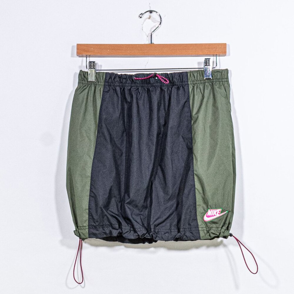 Nike Olive Green and Black Drawstring Skirt with Pink Logo